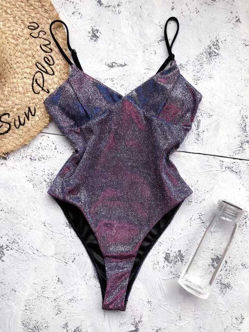 Monokini brilhante de moda de banho