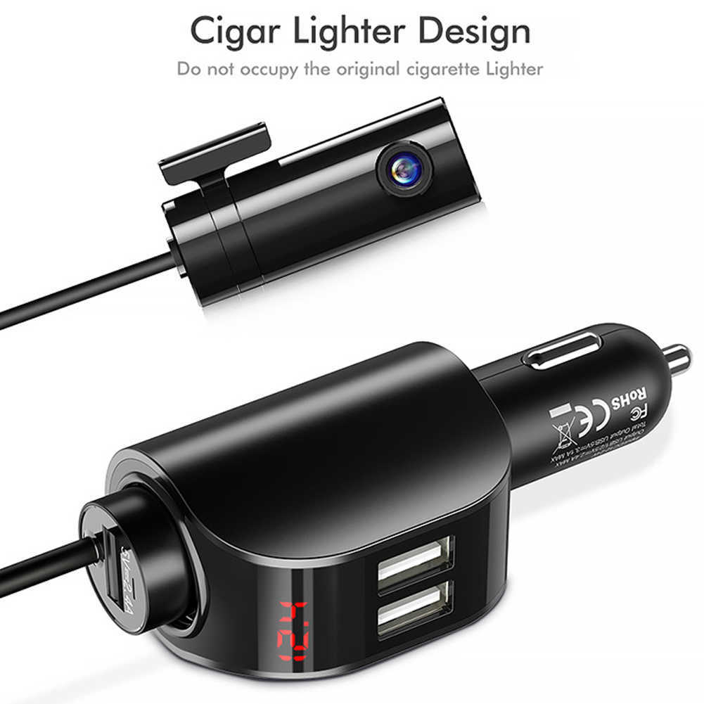 Nieuwe USB Car Charger Quick Charge Dual Usb-poort Splitter 12 V-24 V Socket Power Sigarettenaansteker outlet Auto-Oplader Voor IPhone Xiaomi