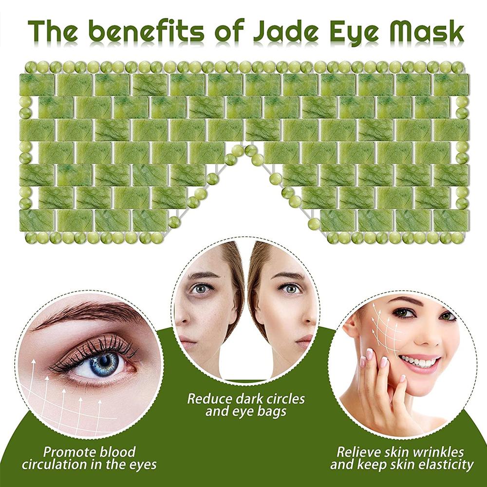 Relaxamento natural jade máscara de olho resfriamento sono máscara de olho terapia fria spa facial anti envelhecimento inchaço venda olho massageador relaxamento presente