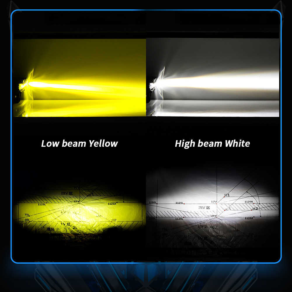 New Motorcycle LED Light Waterproof Lamp Electric Vehicle Headlight Fog Light Projector Lens Spotlight Car White Yellow 12V 24V