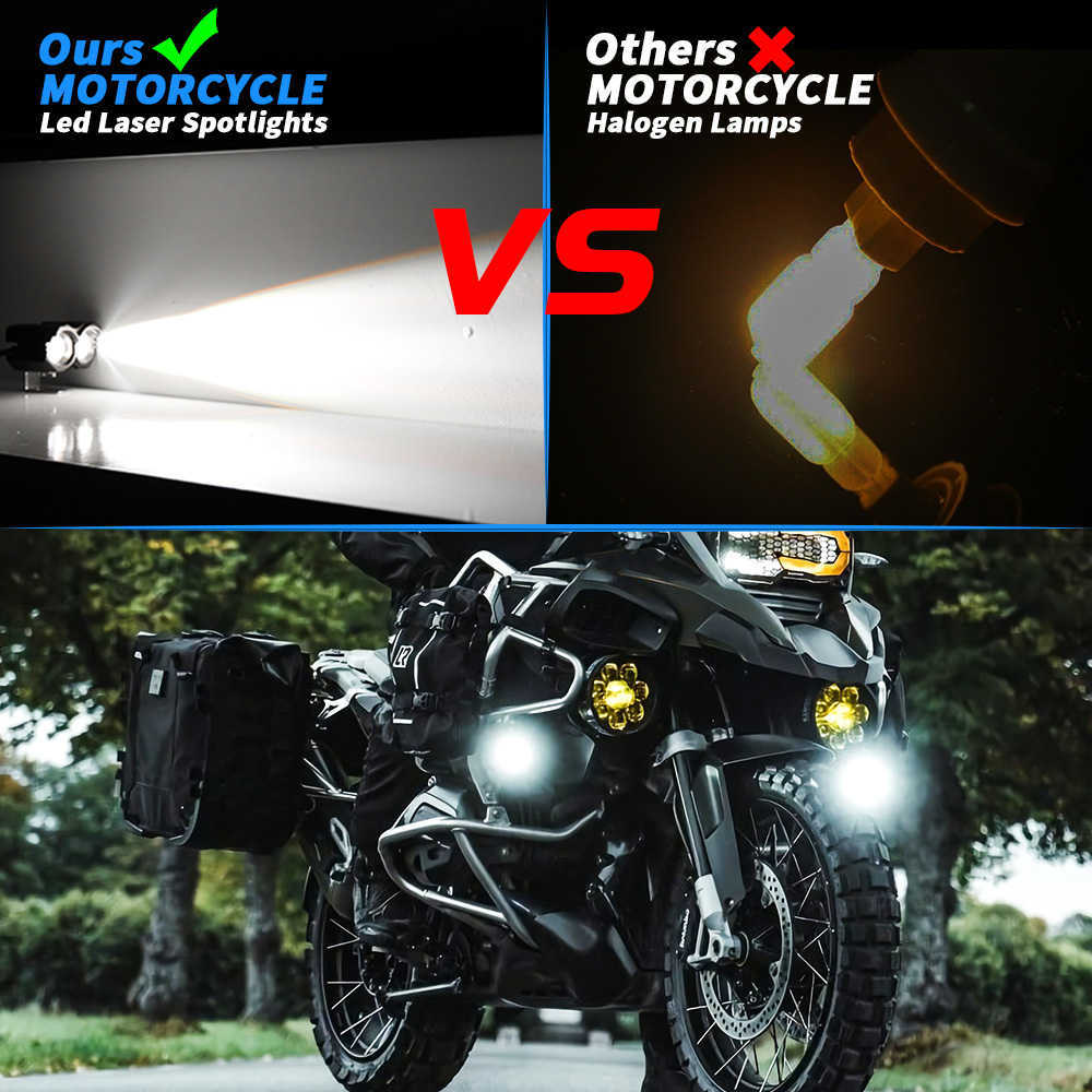 New Motorcycle LED Light Waterproof Lamp Electric Vehicle Headlight Fog Light Projector Lens Spotlight for Car White Yellow