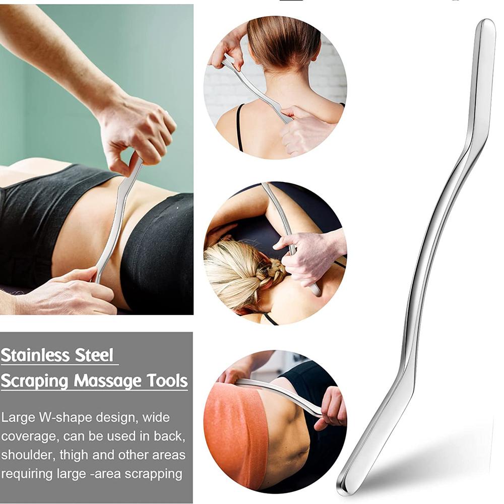 製品プロフェッショナル5ピースステンレス鋼Gua Sha Scraping Massage Tools Myofascialリリースキット軟部組織動員療法