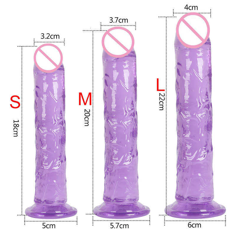 3 Size Translucent Soft Jelly Big Dildo Realistic Fake Penis Butt Plug for Woman Men Vagina Anal Massage Product