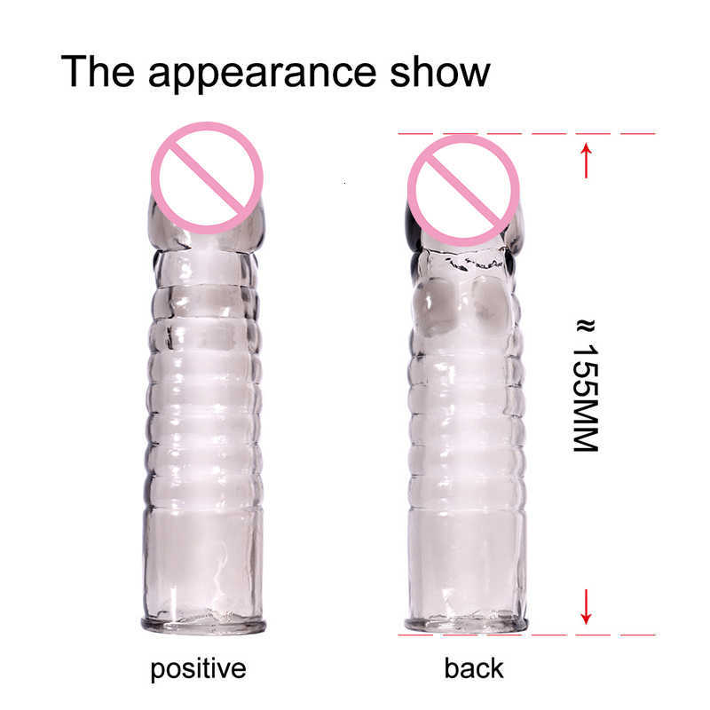 ペニスエクステンダーコックリング遅延射精再利用可能なスリーブシリコーン亀頭男性のための膣マッサージャー