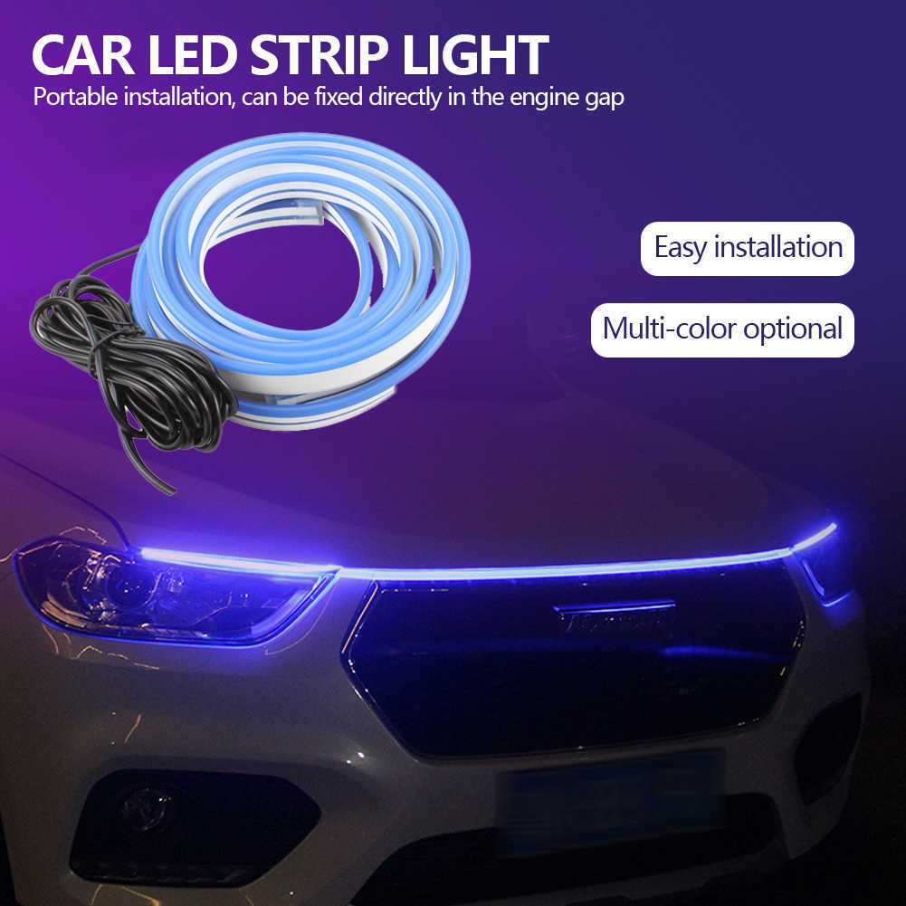 New Led Decoration Lights For Car Hood Flexible Daytime Running Light Strip Universal 180cm Decor Lamp Exterior Parts Accessories