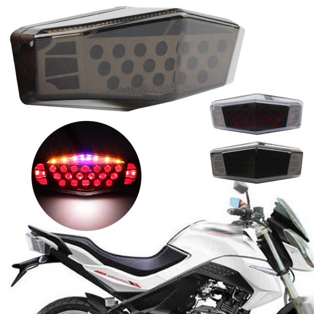 New Motorcycle Tail Light LED Cafe Racer Style Stop Tail Light Motorbike Brake Rear Lamp Taillight Turn Signal Indicator Lighting