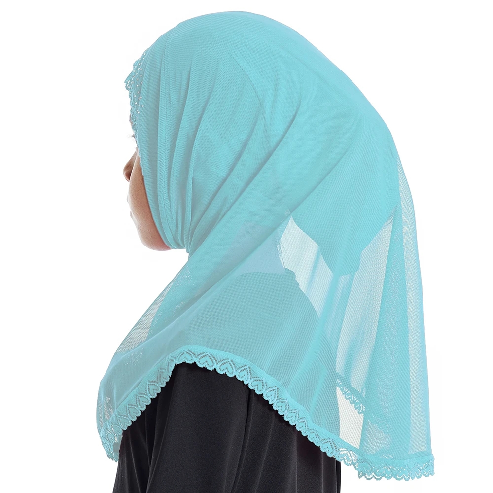 Uni petite fille dentelle Amira Hijab sous-écharpe Fit 2-6 ans enfants al-amira tirer sur écharpe islamique bandeau bandeaux Turban