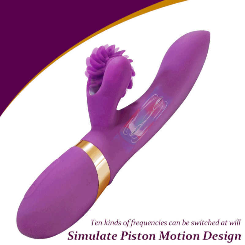 Massaggiatore vibratori telescopici automatici stimolatore del clitoride femminile rullo riscaldante leccare la lingua vibratore dildo le donne