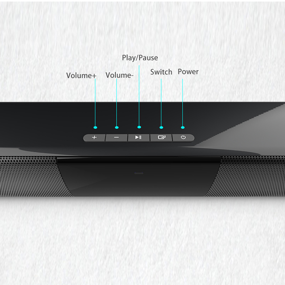 BS-28B Soundbar TV Portable Bluetooth المتوافقة مع شريط الصوت اللاسلكي المسرح المنزلي مع وظيفة الراديو للكمبيوتر التلفزيوني