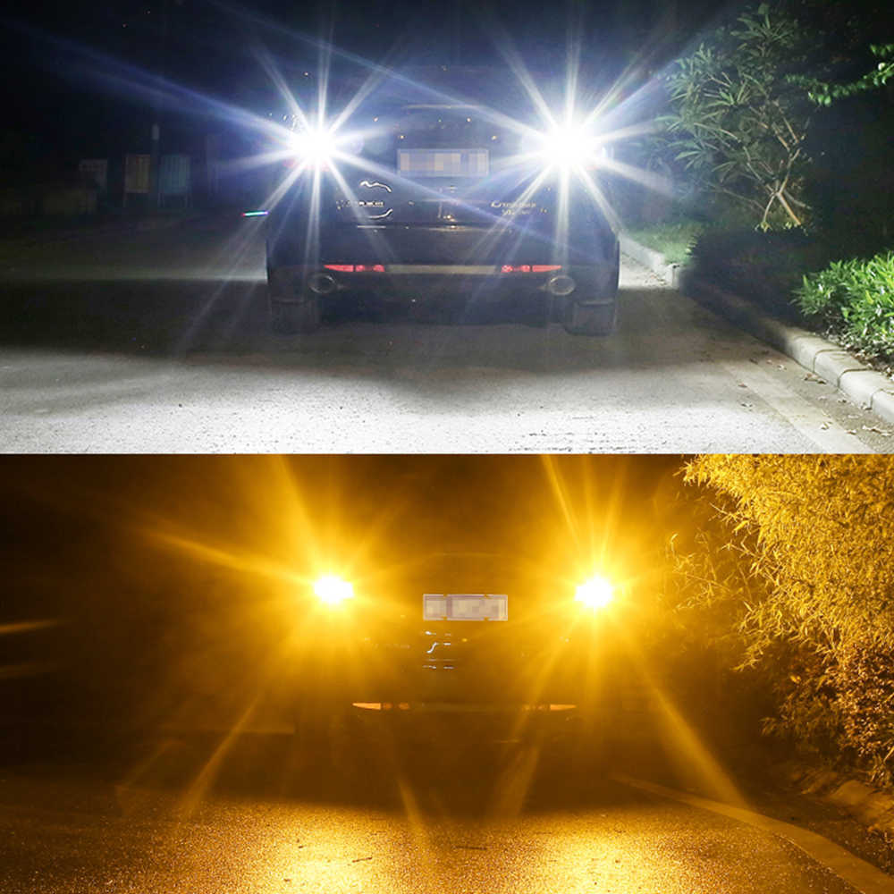 New DRL Turn Signal PY21W P21W LED 1156 BA15S BAU15S T20 7440 W21W 3156 3030 30smd Dual Mode Daytime Running Light White Yellow