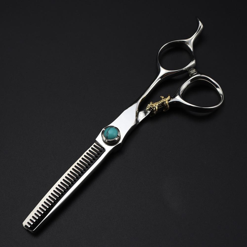 Outils professionnels jp 440c acier 6 '' vert gemme ciseaux à cheveux coupe outils de barbier coupe de cheveux tigre ciseaux amincissants ciseaux de coiffeur