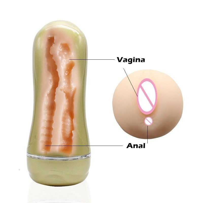 Double Head Male Masturbation Cup Penis Pump Machine Erotic Ficklight Shape Vagina Real For Men Aircraft