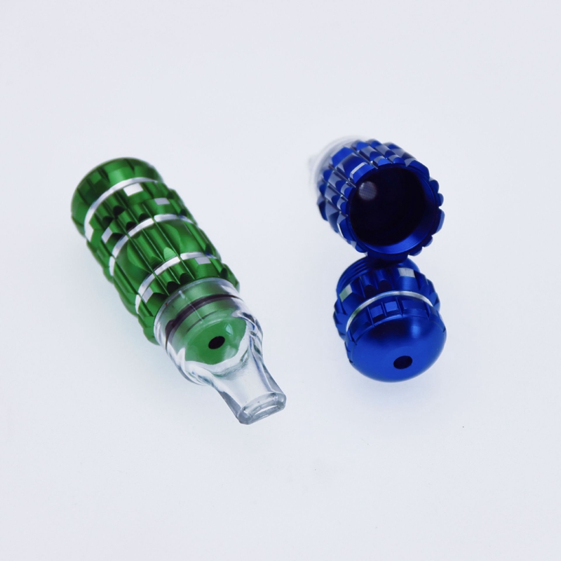 Mini Smoke Metal Pacifier Pipes Nipple Tube Mouth Aluminium Alloy Removable Smoking Pipe Herb Filter Tobacco Narguile Clear Mouthpiece Pipe Portable Grinder