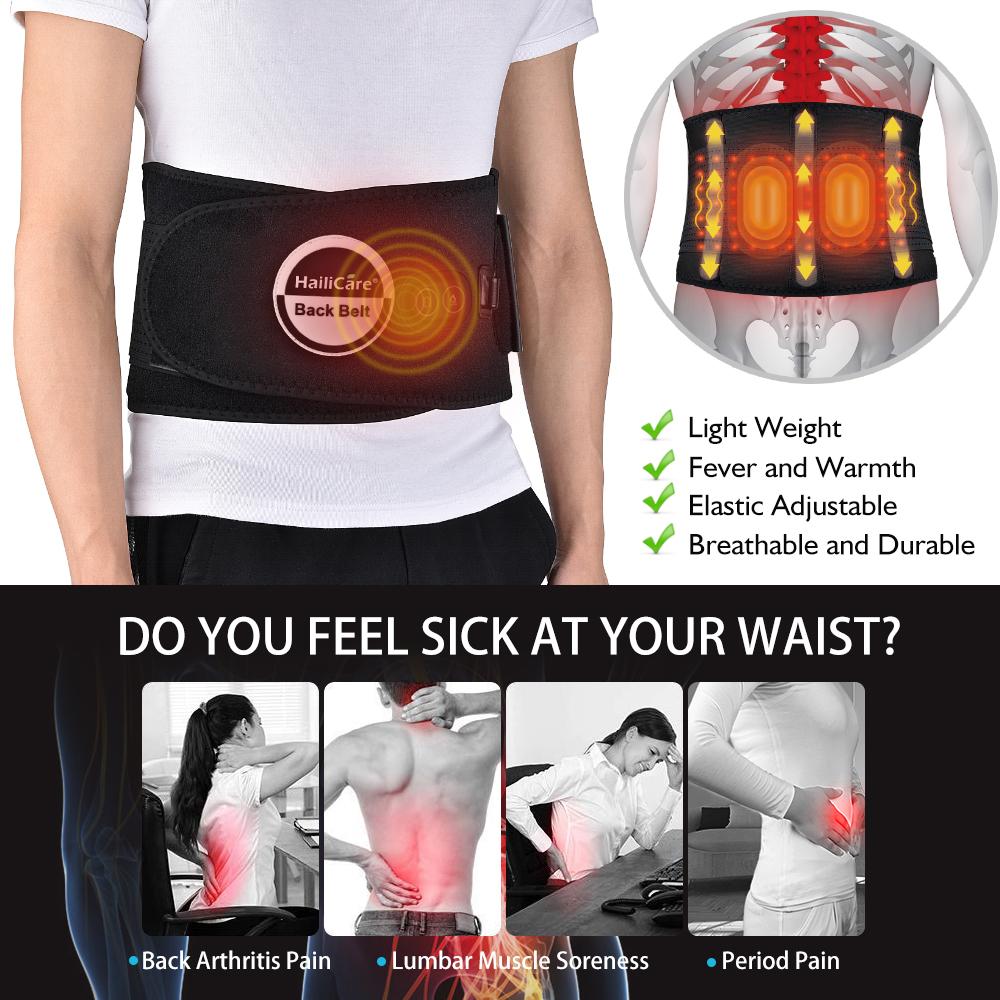 Relaxation Far Infrared Heated Therapy Waist Massage Low Back Belt Herniated Disc Scoliosis Pain Relief Spine Lumbar Brace Support Massager
