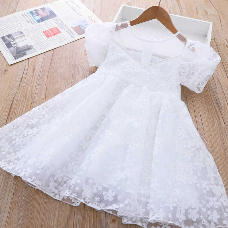 Flickans klänningar Girl Bubble Sleeve Dress 2023 Sommar Nya barn Puffy Princess Dress Party Dress for Kids Girl Flower Dresses For Weddings AA230531