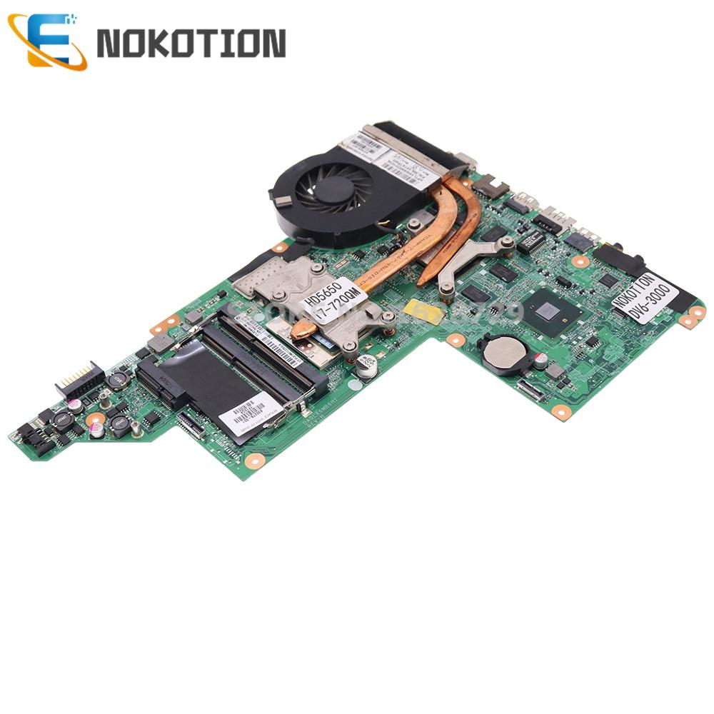 マザーボードNokotion 630278001 592816001 615278001 for HP Pavilion DV63000ラップトップマザーボードI7720QM CPU+HEATSINK