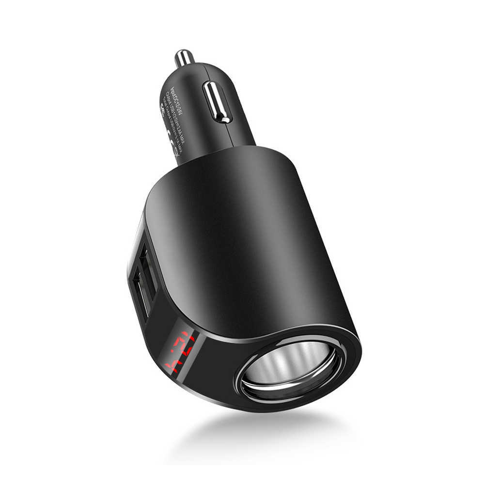 New USB Car Charger Quick Charge Dual USB Port Splitter 12V-24V Socket Power Cigarette Lighter Outlet Car-Charger For IPhone Xiaomi