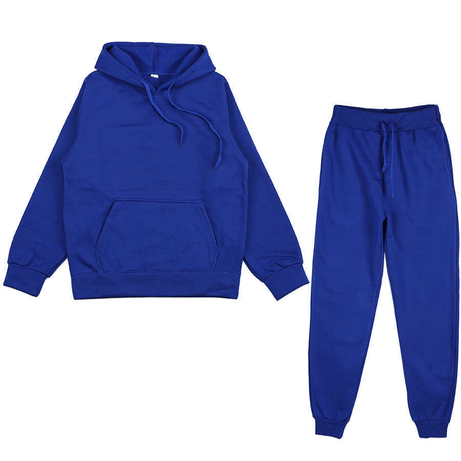 Tracksuits Women's autumn and winter sportswear warm wool hoodie top casual sports shirt jogging pants 2-piece set P230531