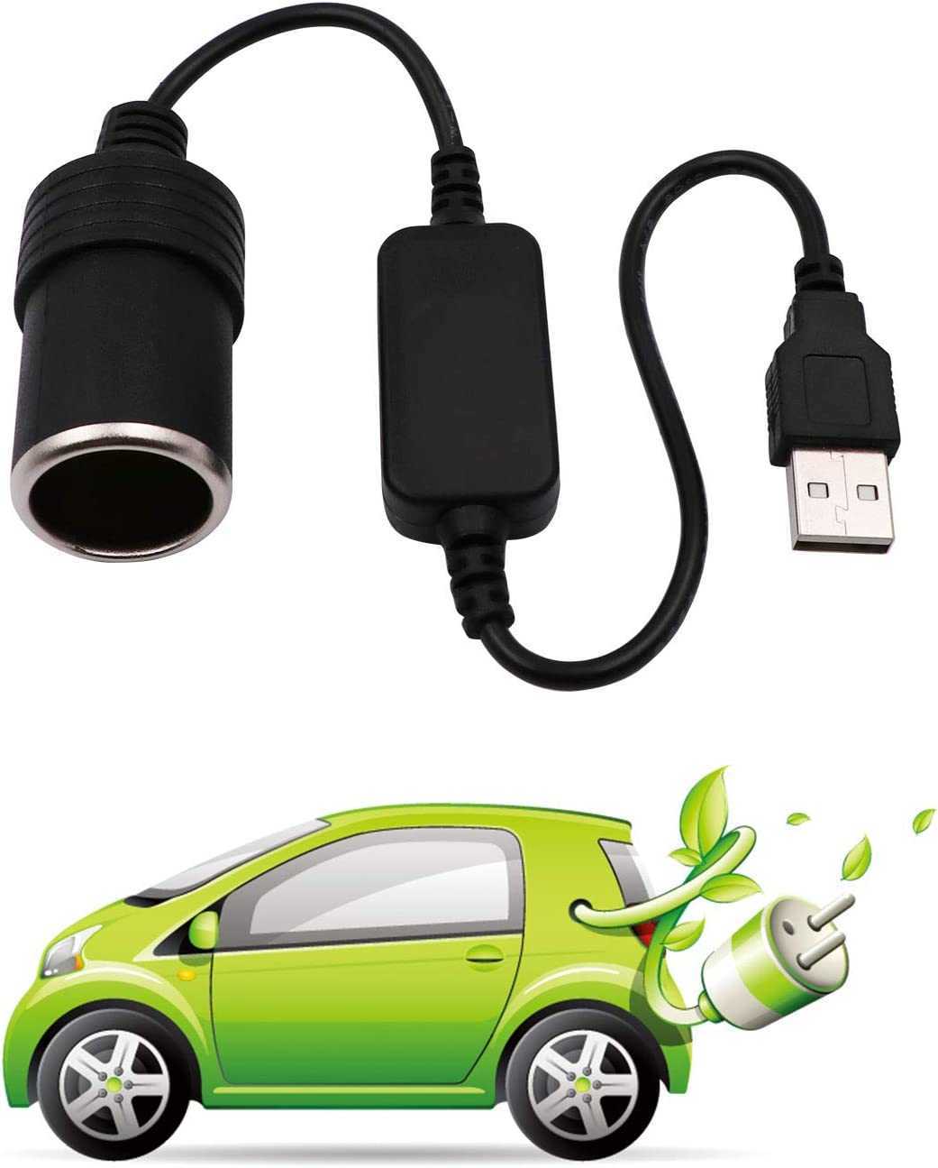 5V USB To 12V Cigarette Lighter Socket USB Male to Female Cigarette Lighter Adapter Converter Car Electronics Accessories