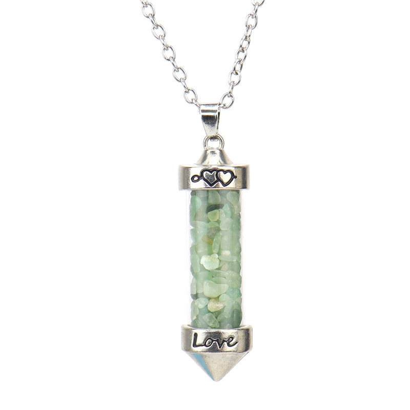 Gravier coloré souhaitant bouteille collier amour verre bouteille pendentif en cristal collier Saint Valentin cadeau