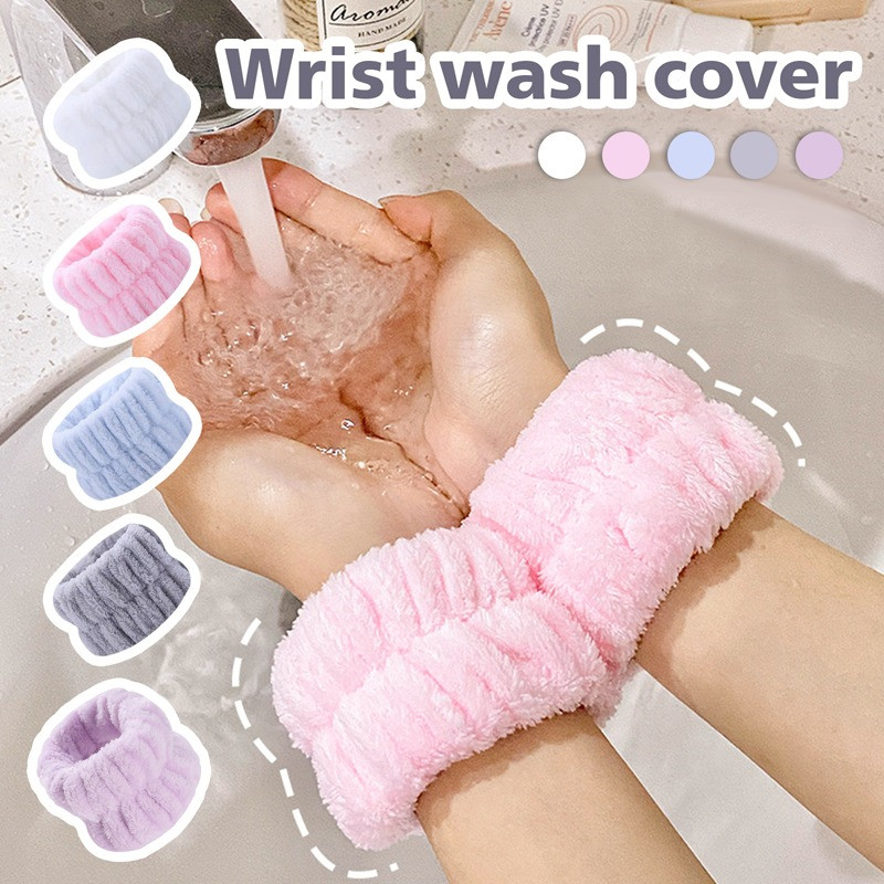 Face Wash Polsband Hoofdband Fleece Huidverzorging Bowtie Haarband Polsmanchetten voor Make-up Douche Tienermeisjes Hoofdbanden