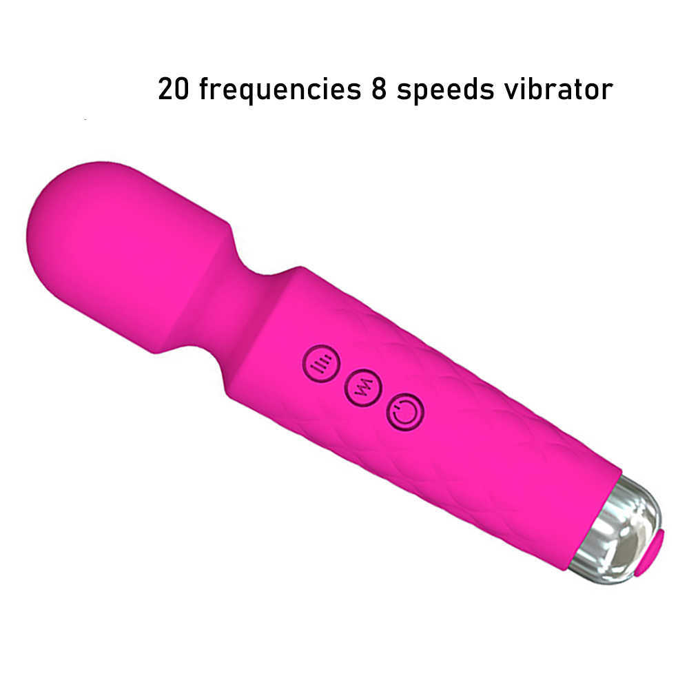 Frekanslar 8 Hızlı Vibratör G-Spot Stimülasyon Dildos AV Magic Wand Mastürbator Kadınlar için Şarj Edilebilir