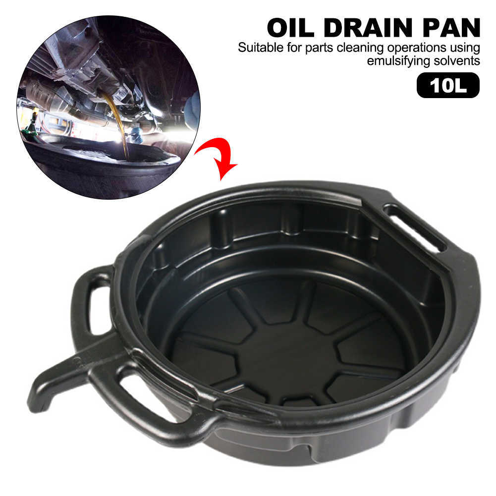 Nieuwe 10L Olie Aftap Pan Afval Motorolie Collector Tank met Handvat Versnellingsbak Olie Lekbak voor Auto Reparatie Brandstof Vloeistof Veranderen Garage Tool