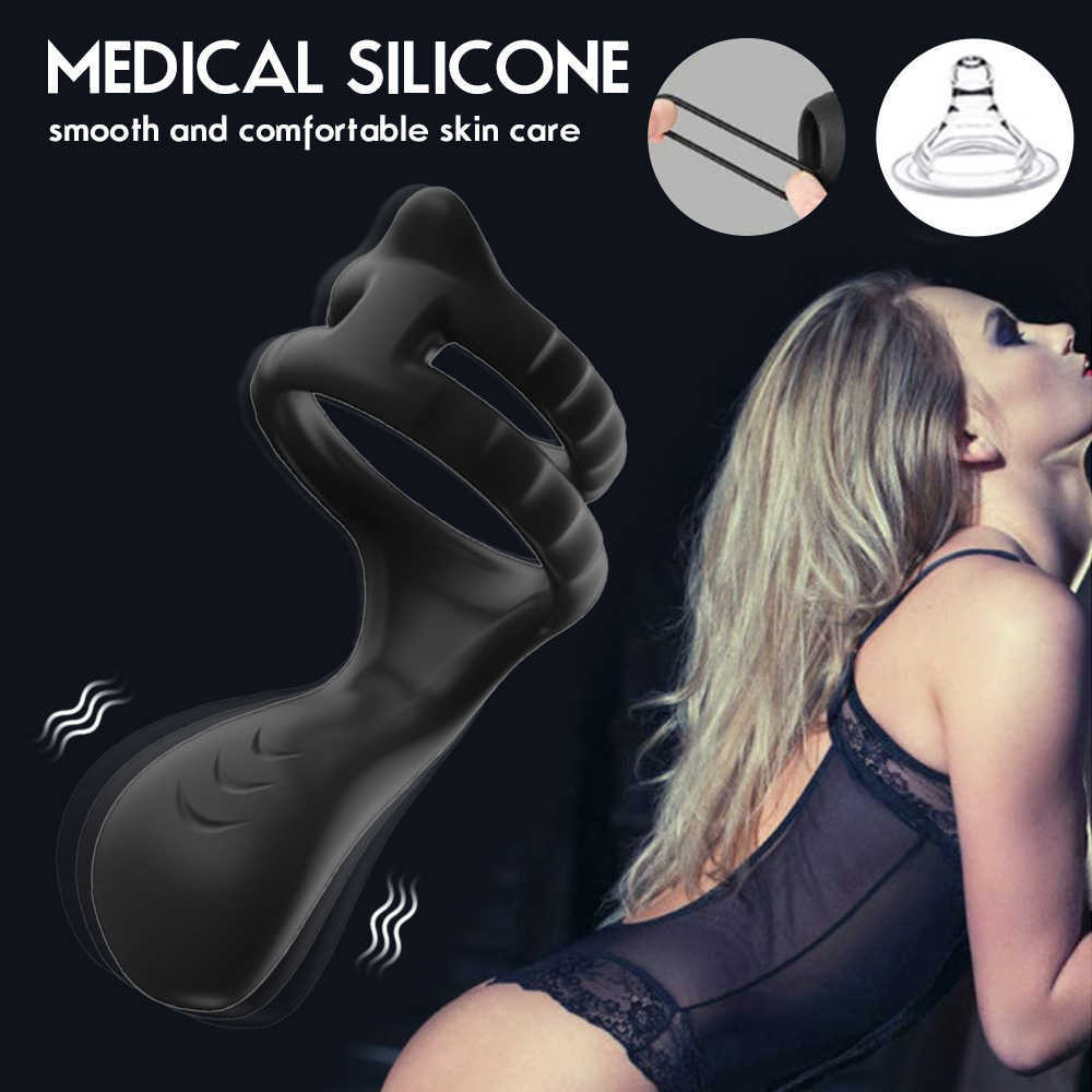 Massageador de próstata pênis anel vibrador testículo massagem anal butt plug galo masculino masturbador cocking para homens casais