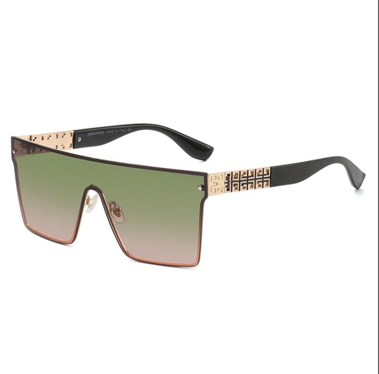 Новые цельные большие рамы металлические квадратные солнцезащитные очки мужские роскошные бокалы бренда унисекс солнцезащитный крем из солнечного зеркала оптом