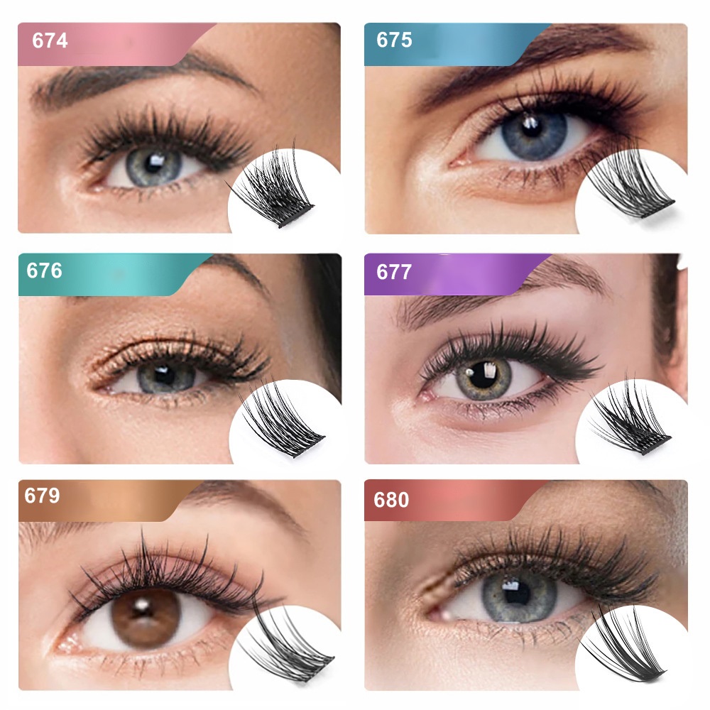 DIY Eyelash Extension Clusters Lashes Mixed Individual Lashes Clusters Extensions Natural Look 3D Effect Black Individual False Eyelashes 