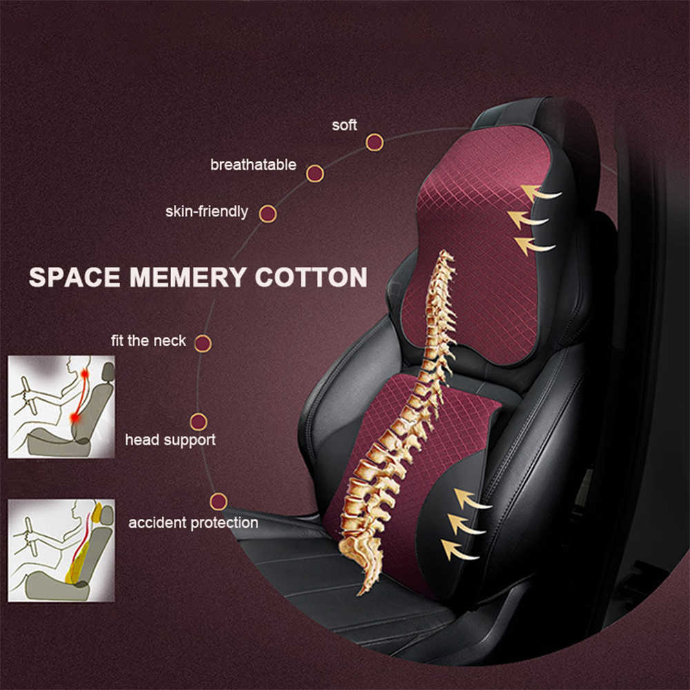 Car Headrest Neck Pillow Head Restraint 3D Memory Foam Auto Travel Back Support Cervical Pillow Holder Seat Covers Car Styling
