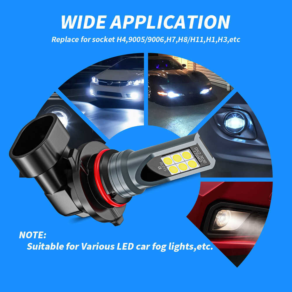 Новая H8 H11 LED LACLB H16 JP 9005 HB3 9006 HB4 Светодиодная лампа Super Bright Car Fog Light