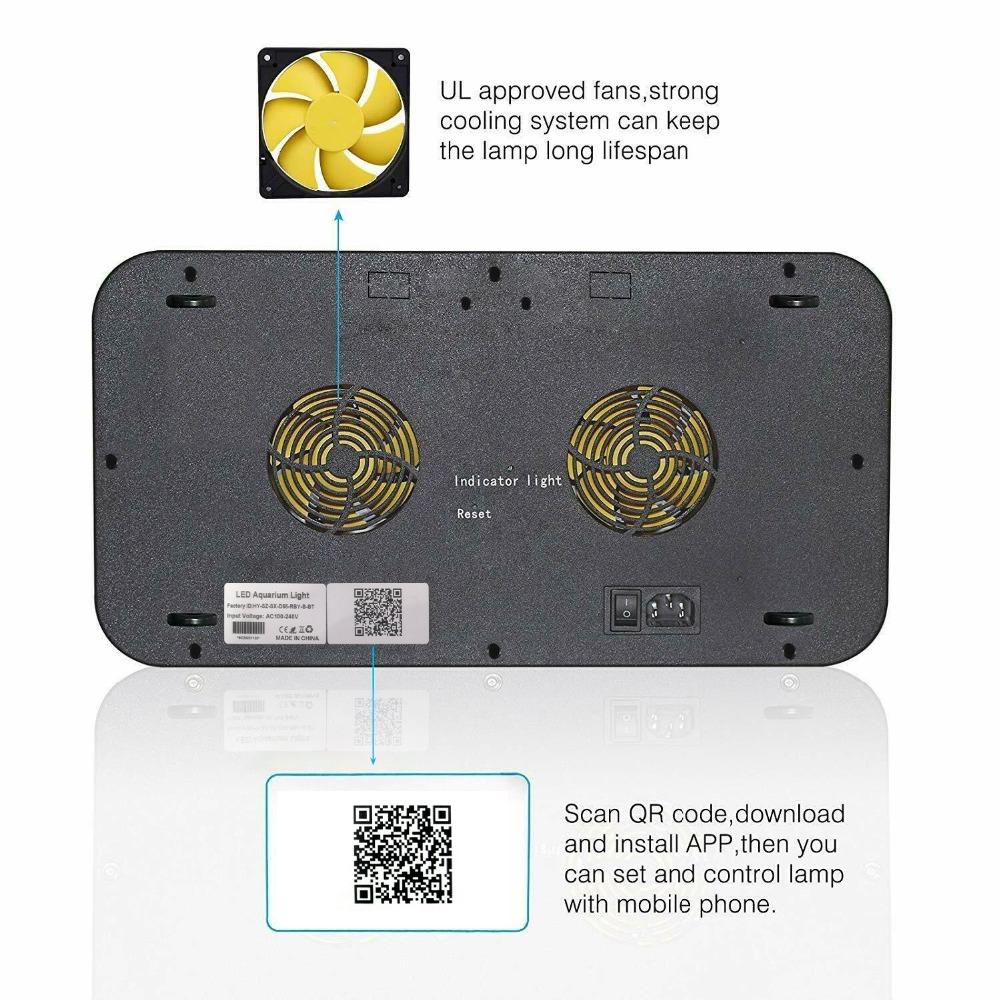 Lightings Intelligent WiFi App Control 165W Akvariumljus med tidsinställd dimning av akvatiska korallljus soluppgång solnedgång för fisketankbelysning