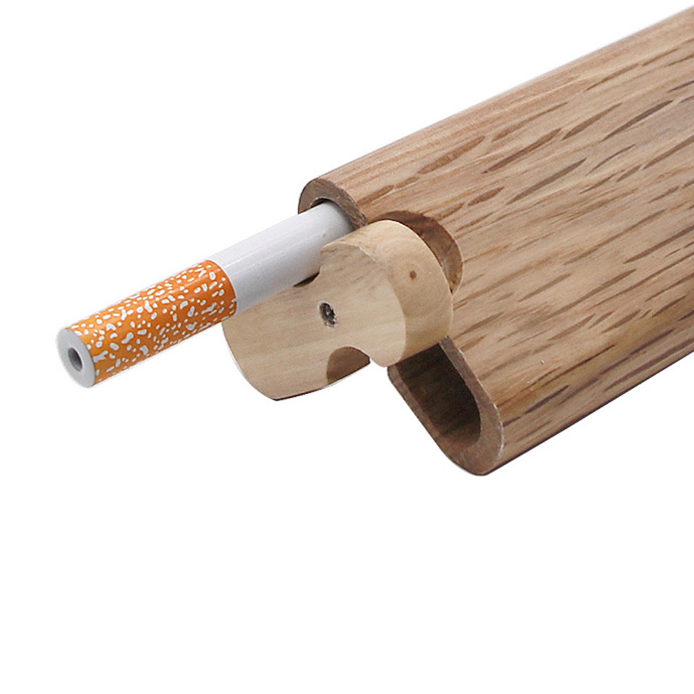 Tubos de fumar Caixa de tubulação de material de madeira maciça, conjunto de cigarros, gancho de limpeza, tubo de cerâmica de 78 mm, conjunto de cigarros, três peças