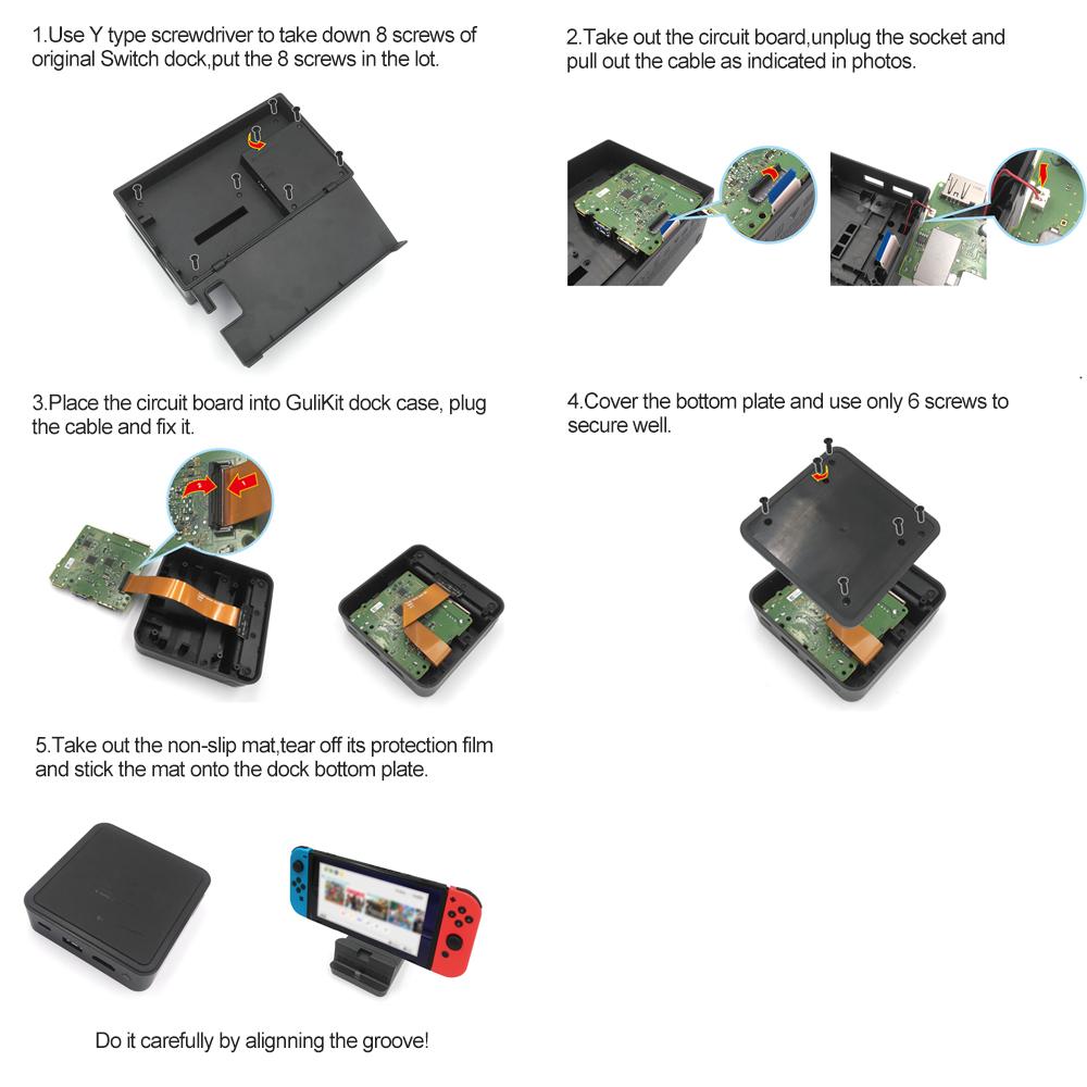 Borse Componente della stazione di docking Gulikit NS06 Switch Dock Kit Dock Box Dock Box Accessori del gruppo di base della stazione di docking da parte di Docking Station