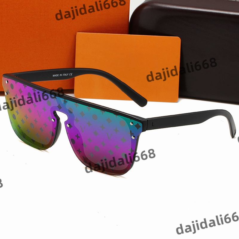 Occhiali da sole alla moda uomo Donna Montatura nera Specchio argento Fiore Lettera Lente Driving Brand Occhiali da sole Occhiali sportivi da esterno Occhiali da sole da spiaggia con scatola