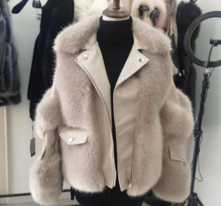 2024 Nieuw damesbont Faux New Fox Fur Haining bontjas voor dames fijn imitatie vossenbont en bont, een jonge en luxueuze stijl