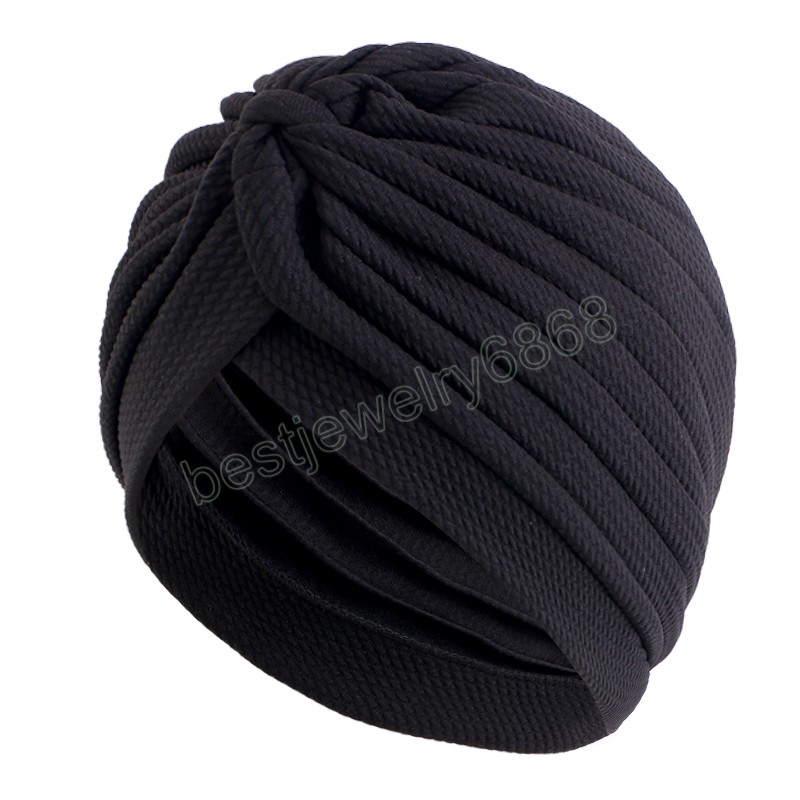 Novas mulheres estiramento cruz torção turbante chapéu índia lenço sono noite boné gorro bonnet perda de cabelo quimio bonés envoltório islâmico