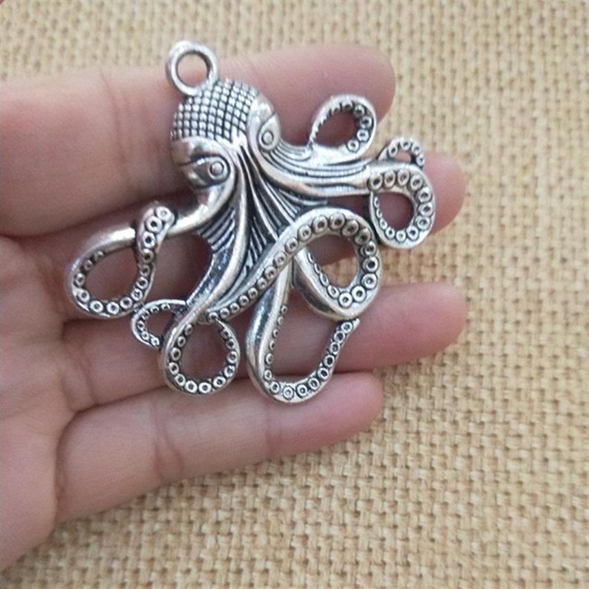 Mode Antiek zilver Deluxe Octopus Charm Collection Ketting hanger 18mm x 33mm voor Armbanden Oorbel DIY Charm 40 stuks lot243S