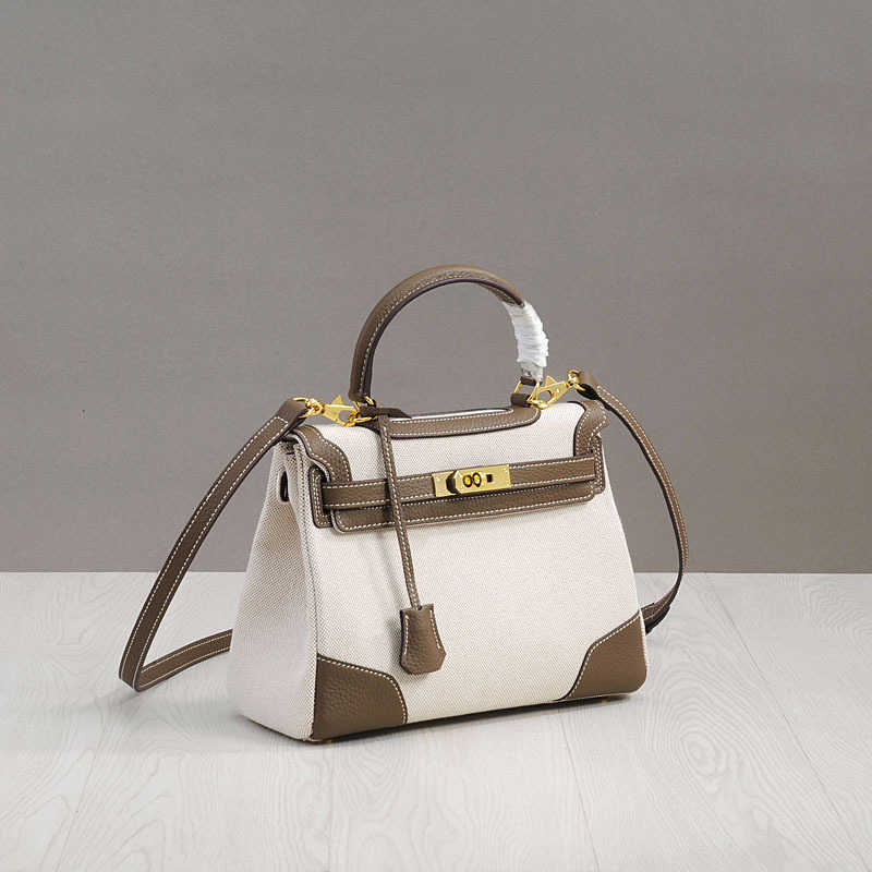 Kailys Designer Новая модная женская сумка из холщовой кожи с узором личи Универсальная кожаная сумка 28см