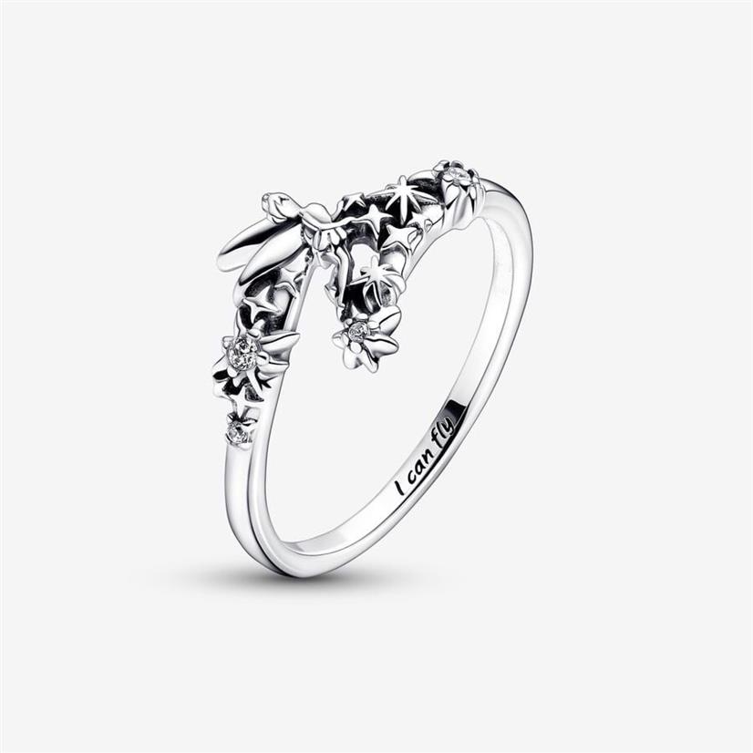 Anello scintillante con campanella in argento sterling 925 le donne Anelli di nozze Accessori di gioielli di fidanzamento di moda263z