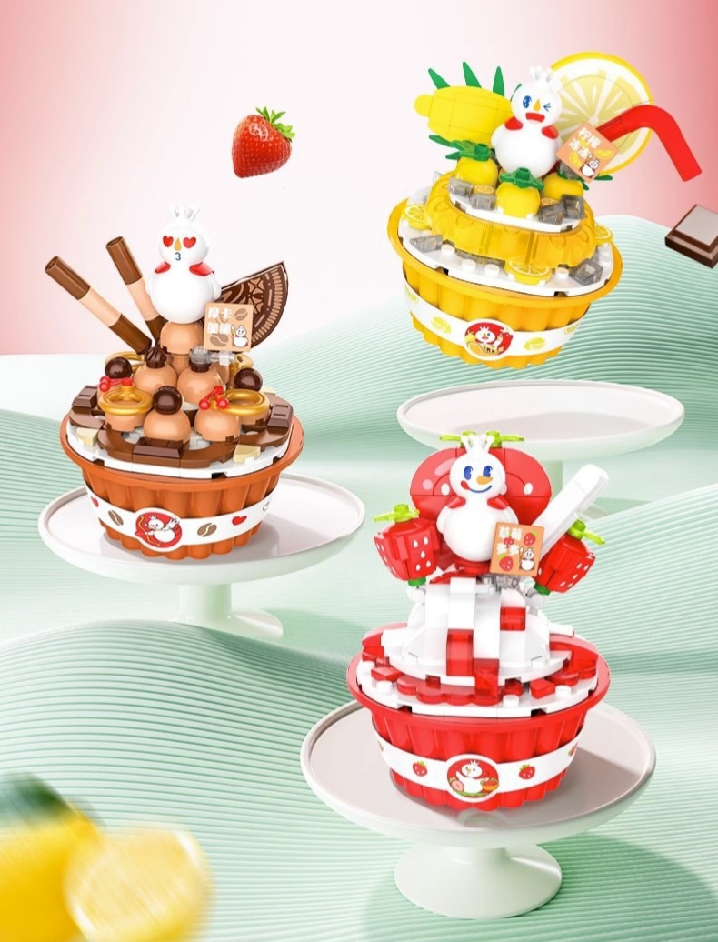 ミルクティーカップレトロアイスクリーム味のおもちゃビルディングブロックおもちゃ夏のギフトミニフードトイモデルビルドキットレピンテクニッククリスマスブロックキッドクリエイティブディーおもちゃ