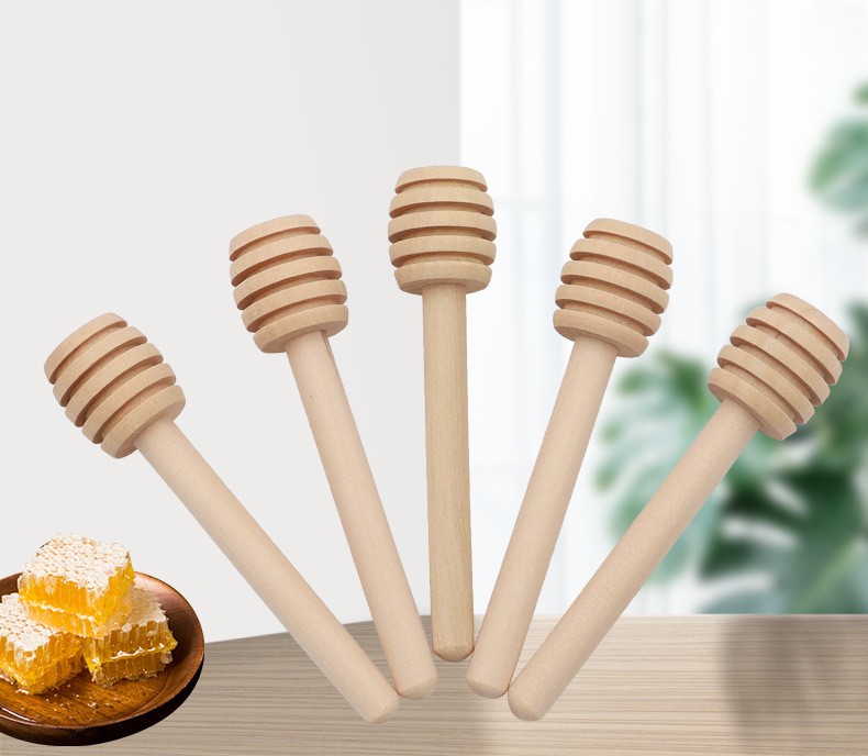 Honey Star Bar Mixing Handle Practical Wood Dipper Kitchen Tools Mini Wood Honey Stick LX66