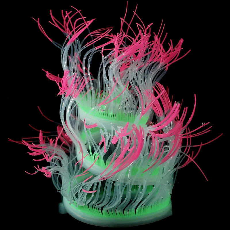 Acquario di corallo Acquario Ornamenti paesaggistici Simulazione in silicone Corpo morbido Varietà di corallo Anemone Decorazione acquario fluorescente 231201