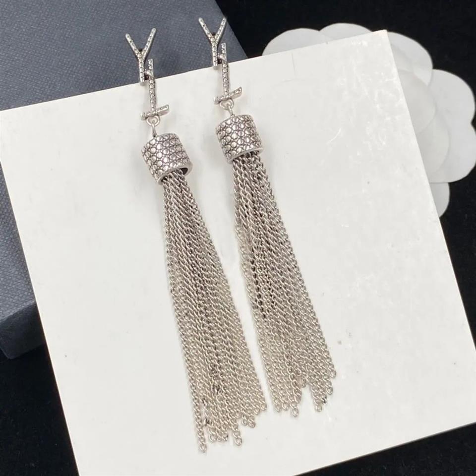 Classic Stud Fashion designer Dangle Kroonluchter Kwastjes oorbellen voor dames vrouwen Partij bruiloft liefhebbers cadeau verlovingssieraden voor B248k