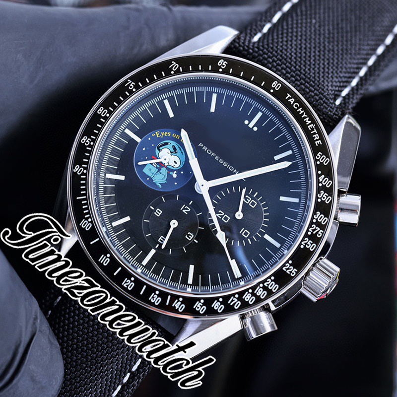 Yeni Moonwatch 311.32.42.30.04.003 Japonya kuvars kronogaraph beyaz kadran erkek izle çelik kasa naylon kayış kronometre
