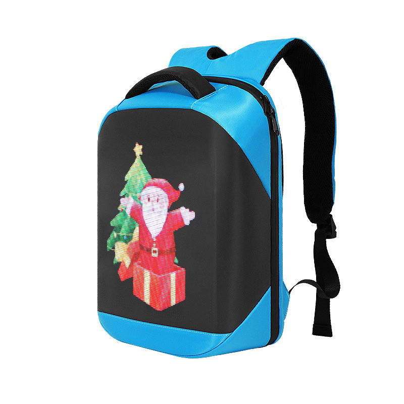 Sac à dos pour ordinateur portable étudiant avec affichage LED DIY Mode Sac à dos de voyage étanche à l'épaule Hommes Femmes Cadeau avec panneau LED coloré et fonction programmable