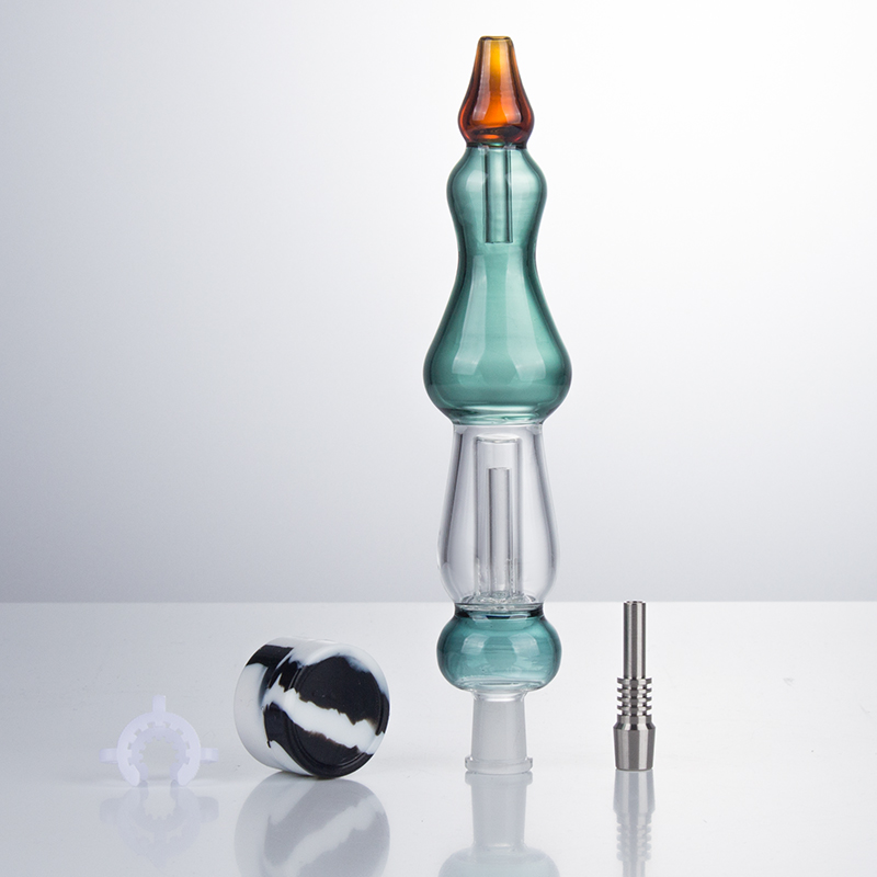 Healthy_Cigarette NC034 Cachimbo de vidro de narguilé 10mm Prego de cerâmica Titânio Unhas Dicas de quartzo Plataformas de petróleo Reciclador Dab Rigs Cachimbos