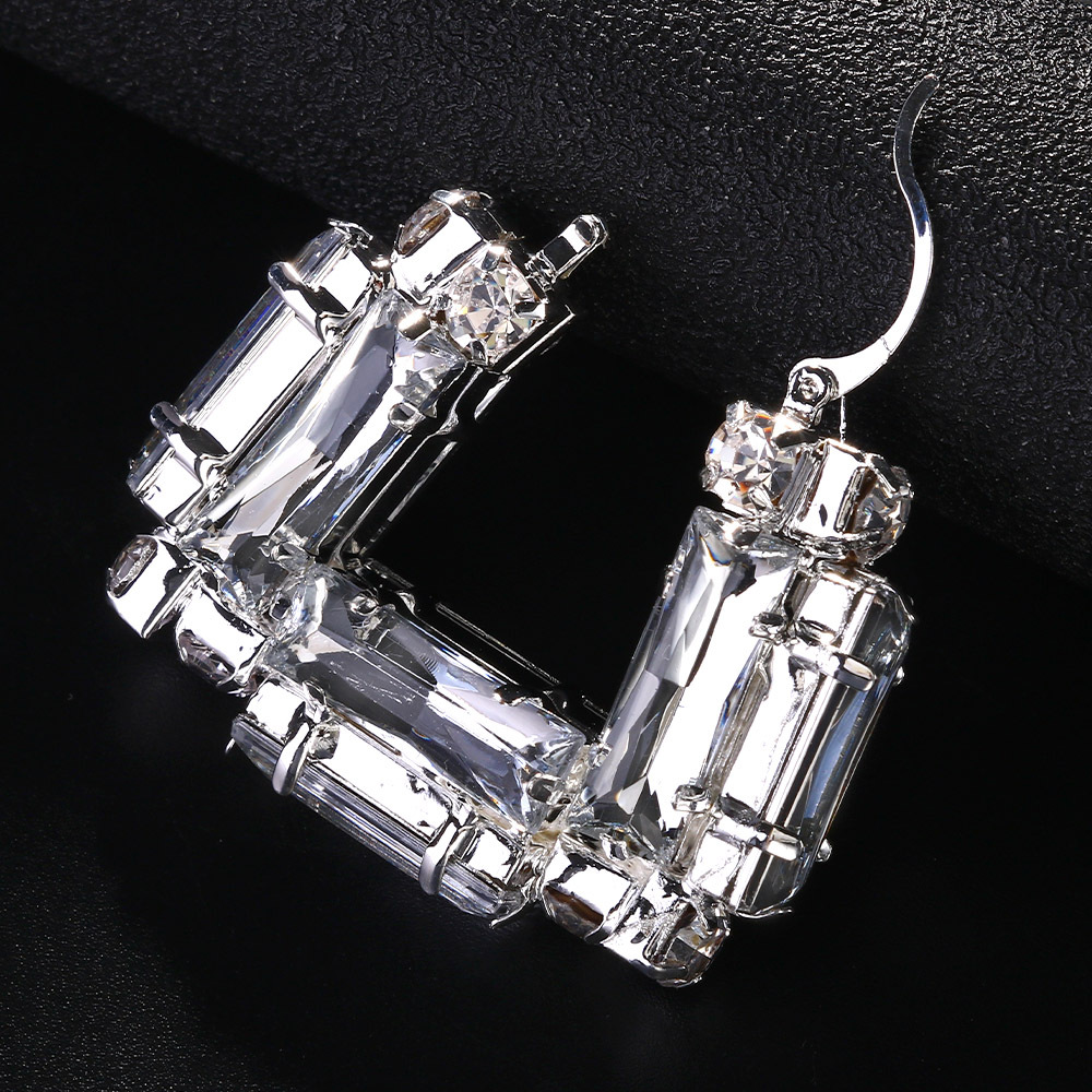 Designer oorbellen dames vierkant kruis fit sprankelende kristallen diamant dames modieuze en veelzijdige oorbellen