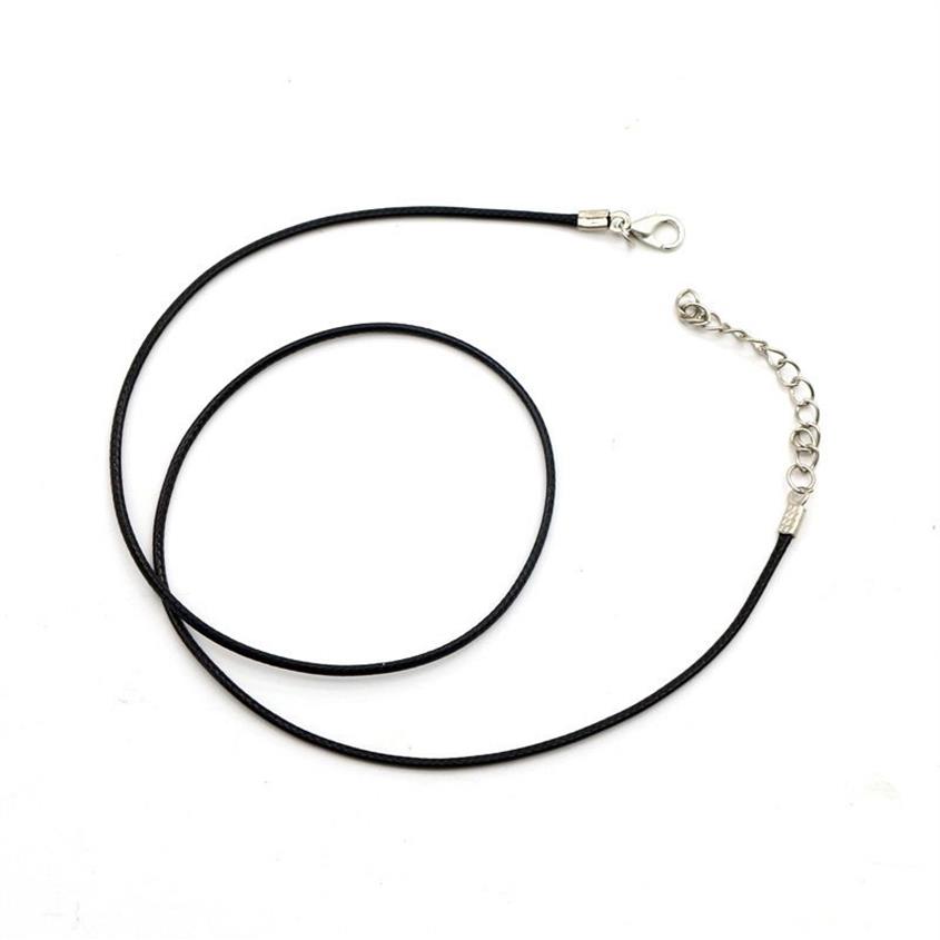 Naszyjniki wisiorek MURK 1-2 mm czarny wosk skórzany wąż sznurek sznur sznurowy łańcuch przedłużacza do biżuterii robienie całego 224J